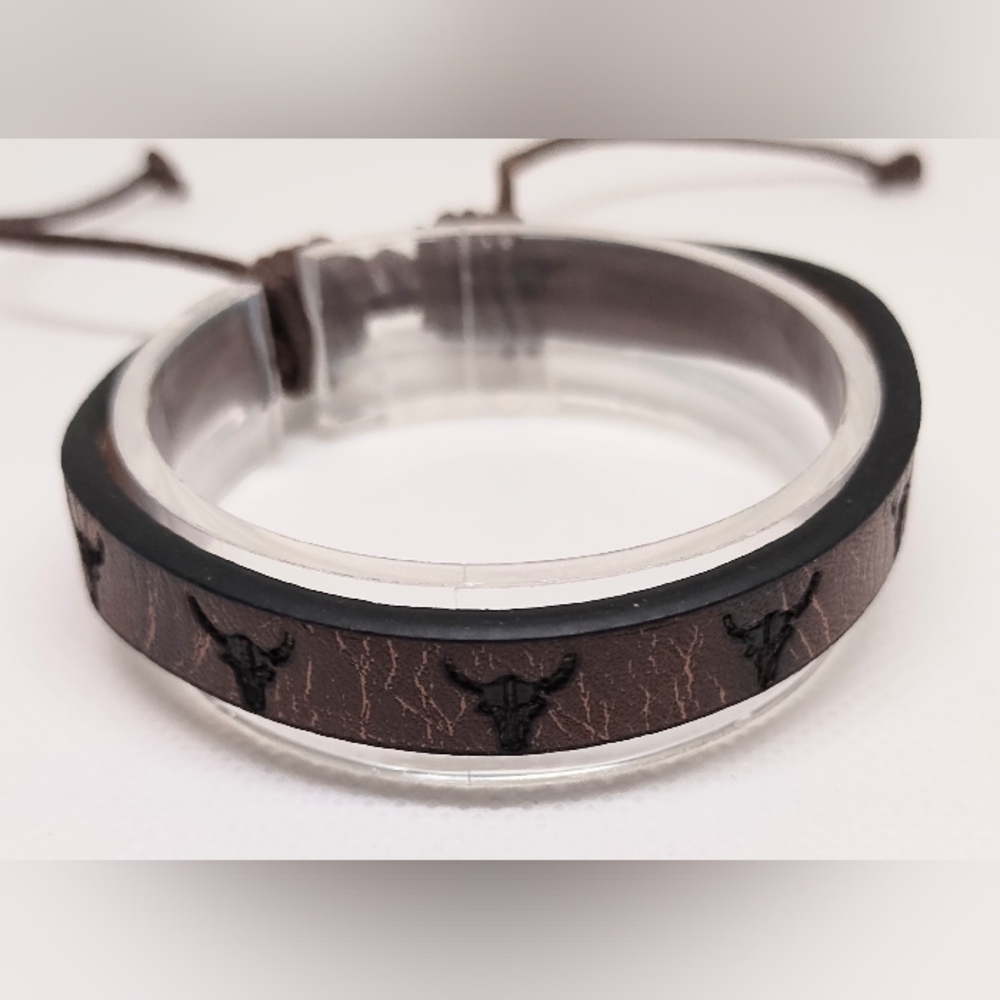 Men's Leather Bracelet Western Bullhead New f17